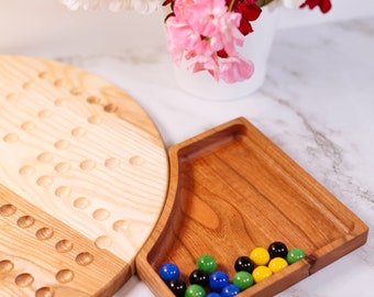 Handmade Ash Wahoo Game Board with Cherry Dice Tray
