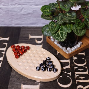 two-player hardwood (walnut, cherry, maple) Chinese checkers, travel game board, 16mm marbles included