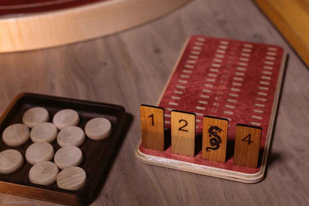 Crokinole Wooden Scorecard Hardwood Pegs/tags Made of Walnut Etsy