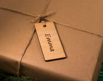 Personalized Cherry Hardwood Gift Tag: Free Laser-Engraving