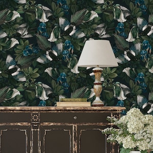 dunkle Tapete florale Tapete alte Tapete vintage Tapete art deco Tapete