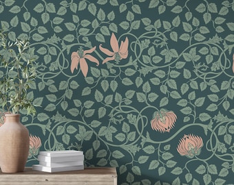 Papel pintado floral de William Morris: decoración vintage autoadhesiva