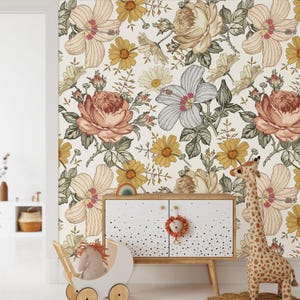 Wildblumen Tapete zum Aufkleben: Blumen Kinderzimmer Dekor