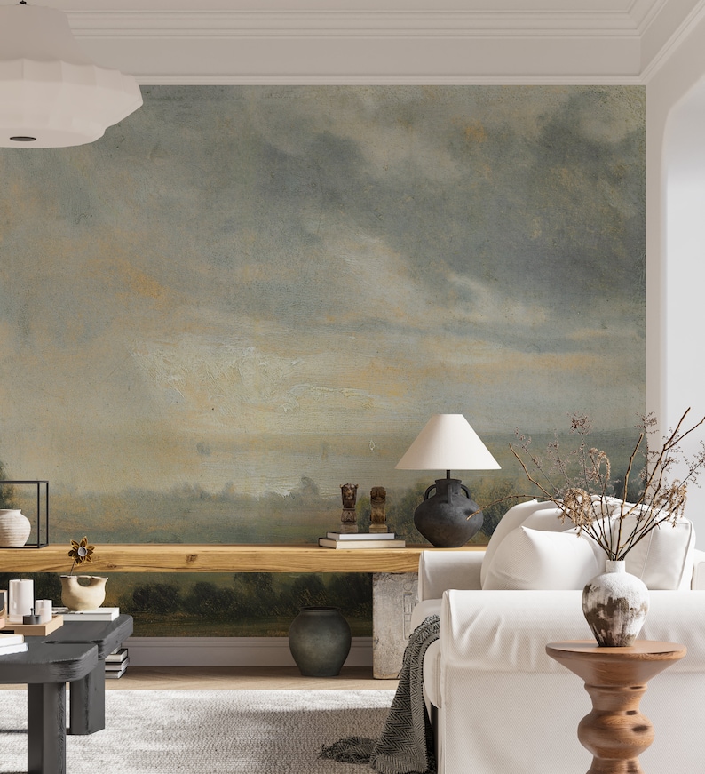 Rustic wallpaper, cottage wallpaper, landscape wallpaper, vintage wallpaper, painting wallpaper, image 10