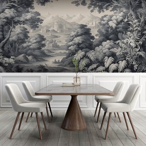 Forest wallpaper, landscape wallpaper, scenic wallpaper, moody wallpaper peel and stick image 3