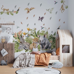 safari nursery decor, safari wall stickers, safari wall decal, jungle wall stickers, safari nursery decals, wall stickers kids,