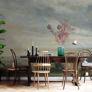 Rustic wallpaper, cottage wallpaper, landscape wallpaper, vintage wallpaper, painting wallpaper, image 8