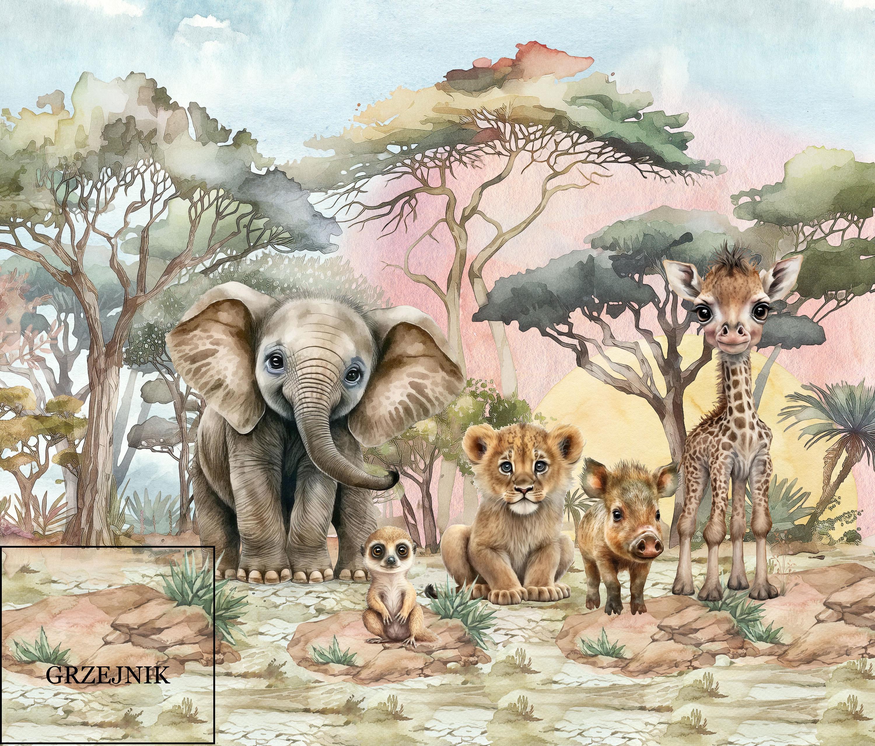 Custom Safari Wallpaper Mural: Peel and Stick Jungle Nursery Decor - Etsy