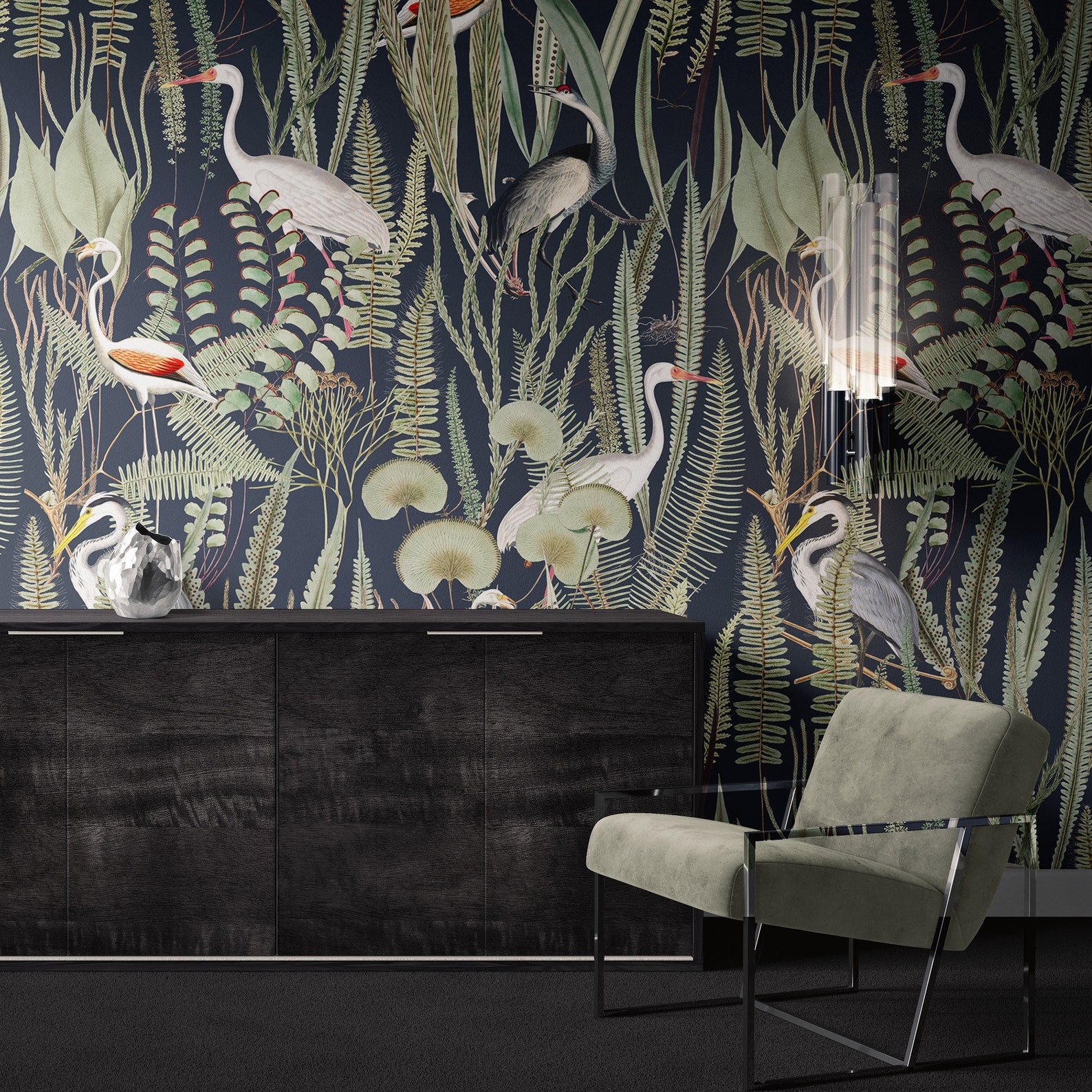 Blue Heron Wallpaper Bird Wallpaper Removable Vintage - Etsy