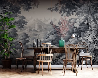 Forest wallpaper, landscape wallpaper, scenic wallpaper, moody wallpaper peel and stick