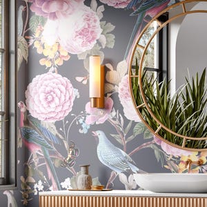 Chinoiserie Birds Wallpaper: Botanical Peel and Stick