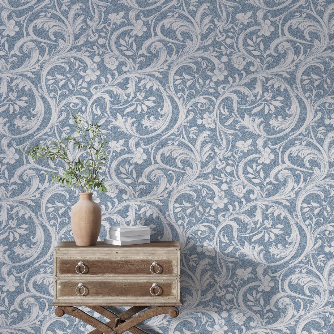 Vintage blue wallpaper william morris wallpaper victorian wallpaper