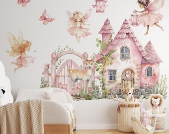 Fairy Wall Decals: Girls Room Decor, Fairy Garden Castle
