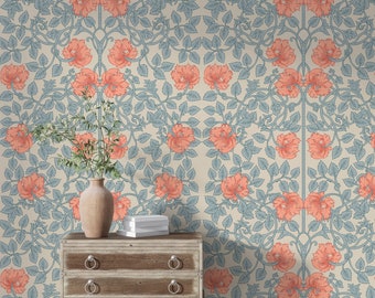 Papel pintado floral vintage de William Morris, autoadhesivo