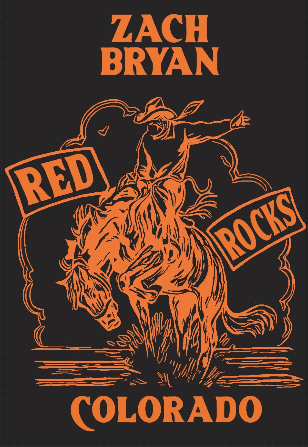 Zach Bryan Red Rocks Etsy