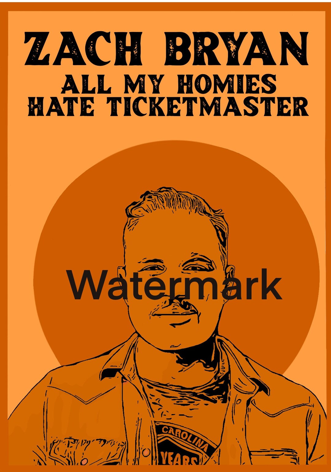 Zach Bryan Poster 11 X 17 All My Homies Hate Ticketmaster Etsy