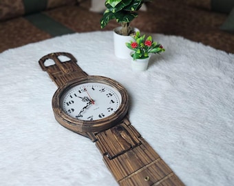 HANDMADE MOROCCAN THUYA wood wall clock, Unique artisan watch shape from essaouira, Natural cedar art home decor,