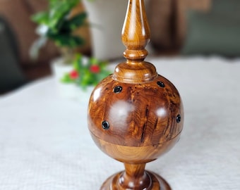 Handmade Thuya Wood INCENSE BURNER, MOROCCAN Charcoal & Resin Burner, Hand Carved Aromatherapy Holder, Boho Home Decor Gift,