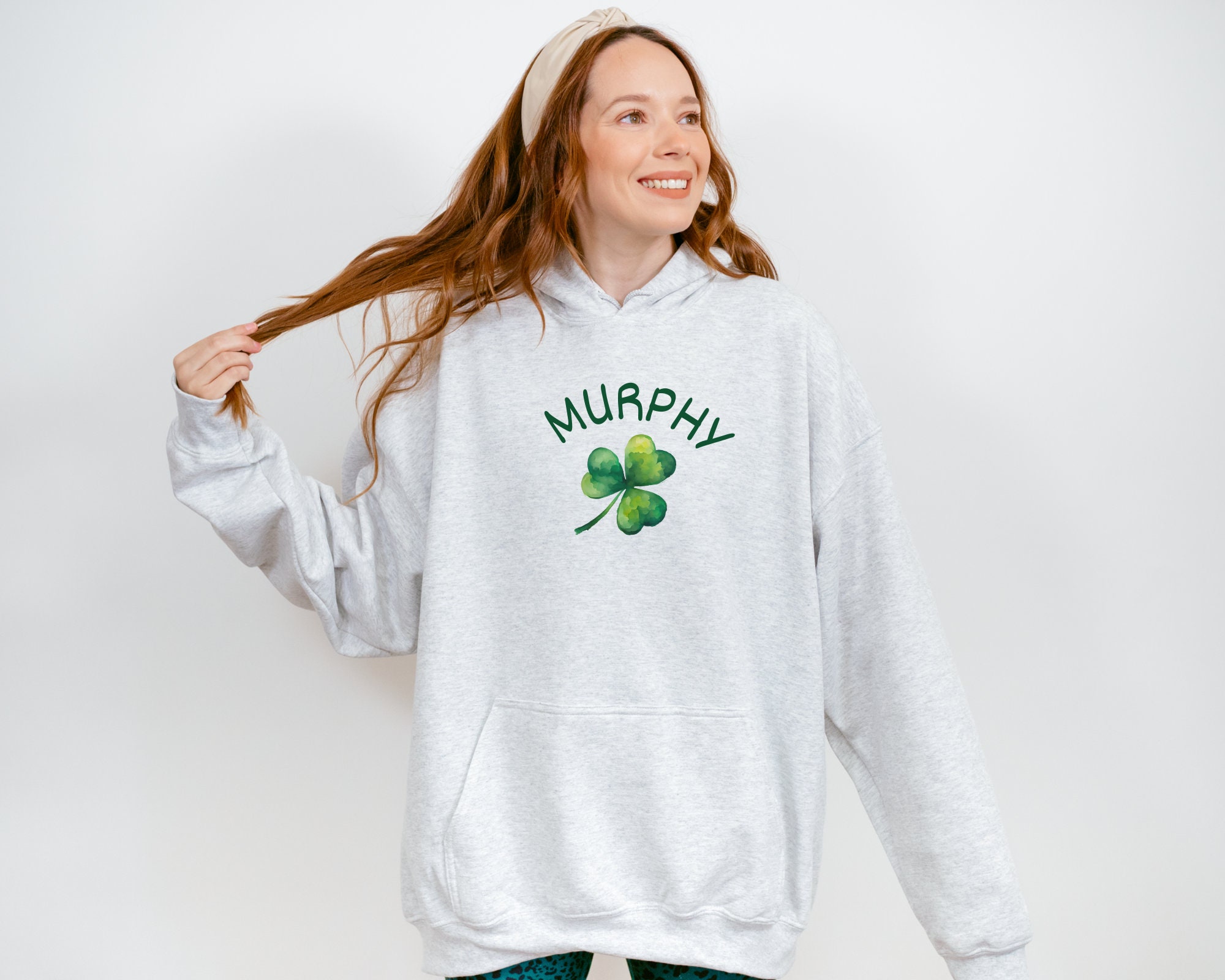 Women's Irish Plaid Shamrock Hooded Sweatshirt