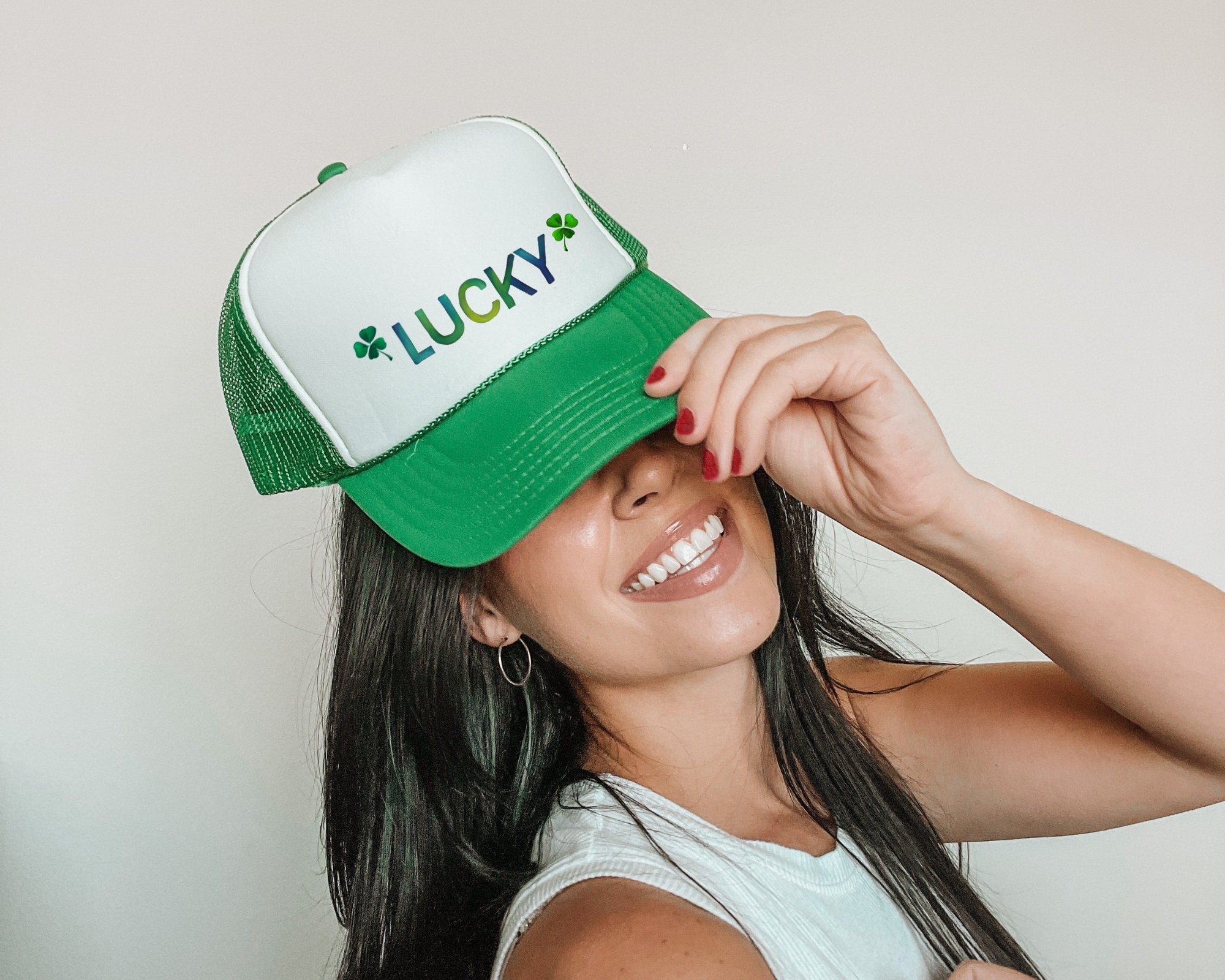 St. Patrick's Day Trucker Hat - Green Shamrock Cap For Men & Women (10 Color Options)