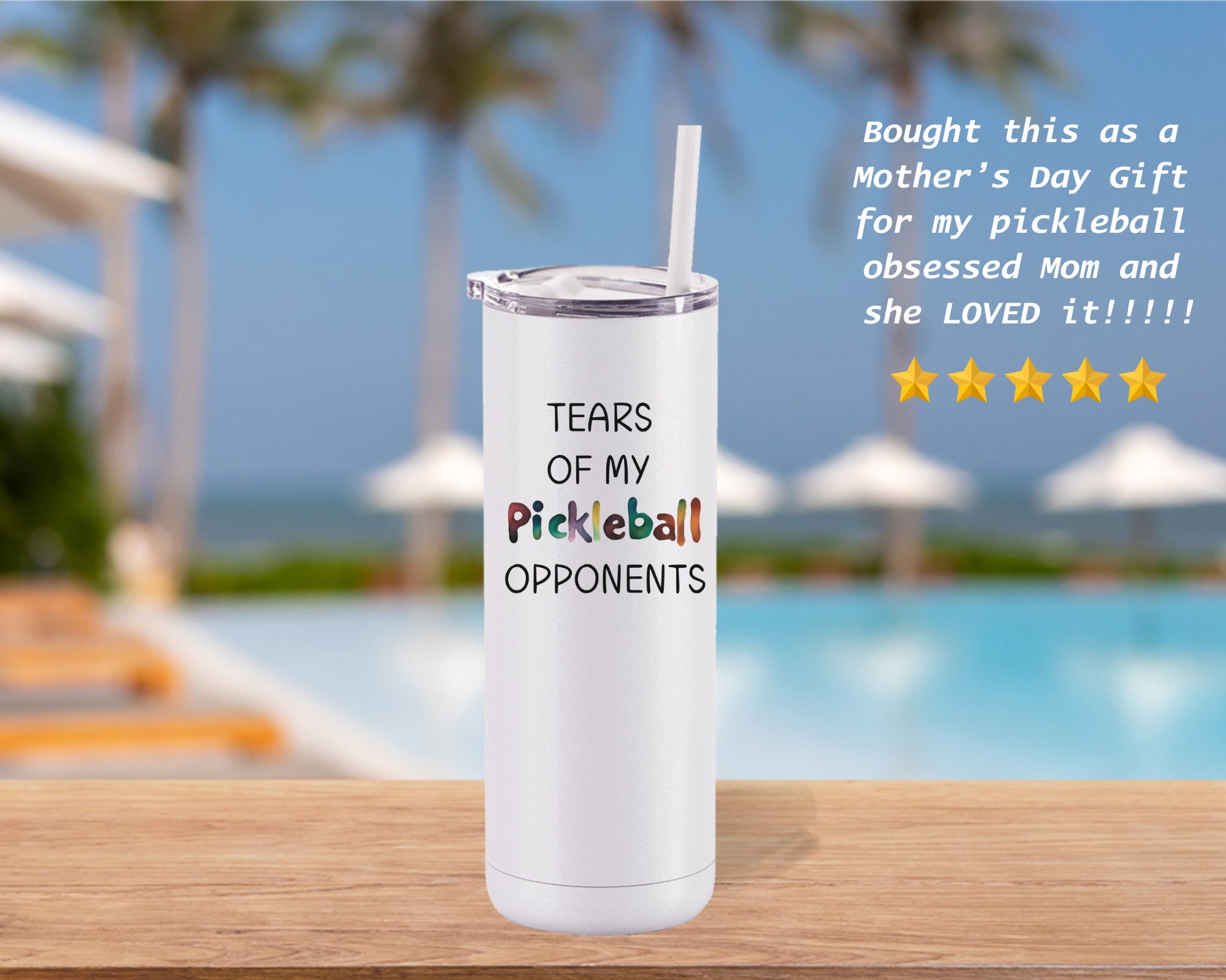Tears Of My Pickleball Opponents Tumbler - 20 Oz Vacuum Insulated Stainless Steel With Straw