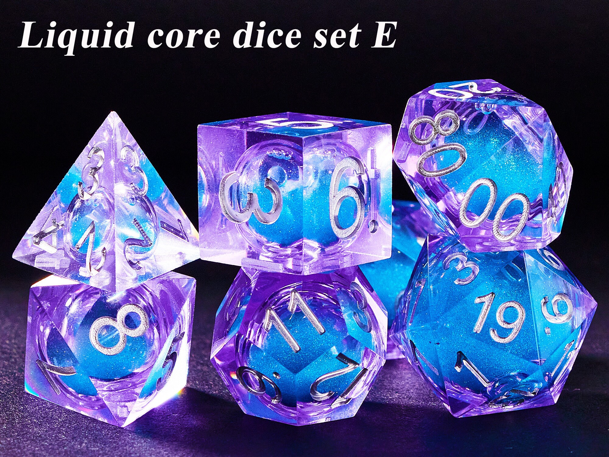 Galaxy Liquid Core Dnd Dice Set for Role Playing Games , Liquid Core