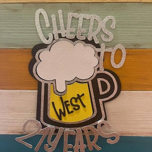 Cheers and Beers Cake Topper