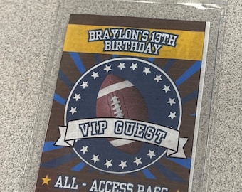 VIP Pass Birthday Invitation Insert