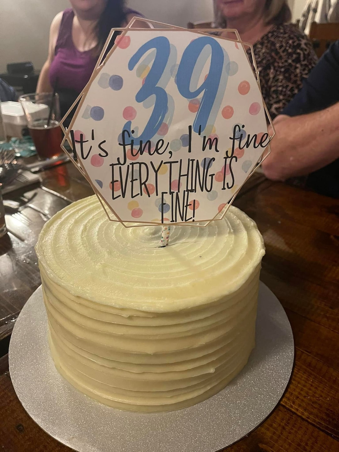 Everything is Fine Geometric Cake Topper - Etsy