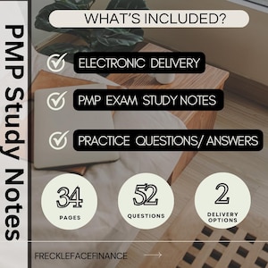 Project Management Professional Certification Study Notes with practice exam questions/ answers