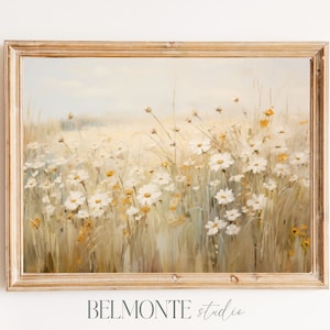 Spring Art Vintage Decor Spring Wall Art Wildflowers Print Easter Poster Wall Art Gift Spring Painting Wildflower Landscape Print