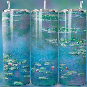Monet 20 oz Skinny Tumbler Sublimation Design Digital Download PNG Monet Tumbler Wrap Gift Monet Tumbler Gift Monet png Poster Monet Print
