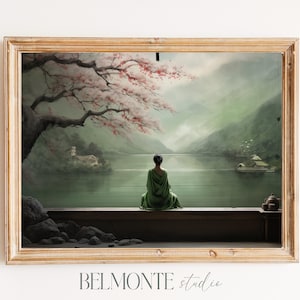 Japanische Landschaft Kunst Vintage Dekor Landschaft Wand Kunst Japan Print Poster Wand Kunst Geschenk Frühling Gemälde Japanische Bauernhaus Dekor Wohnheim