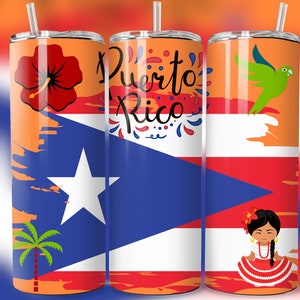 Puerto Rico 20 oz Skinny Tumbler Sublimation Design Digital Download png Puerto Rico Tumbler Wrap Gift Puerto Rico png Puerto Rico Tumbler