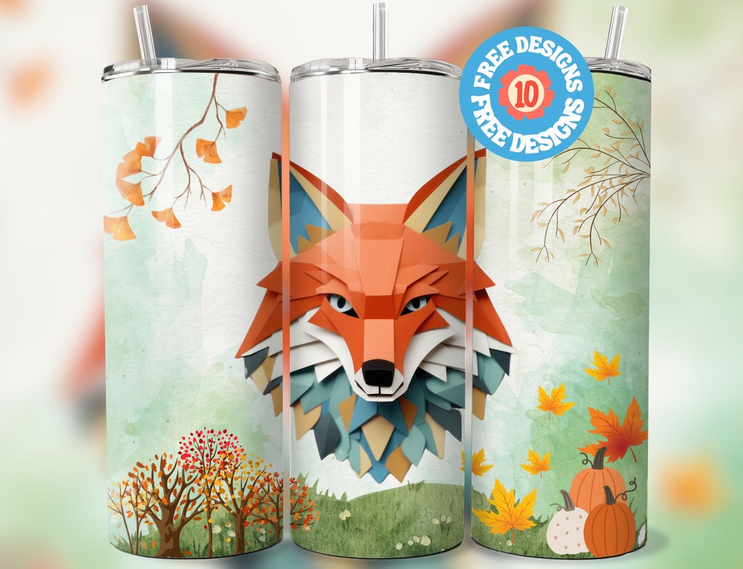Fox 20 Oz Skinny Tumbler Sublimation Design Digital Download PNG Fox ...