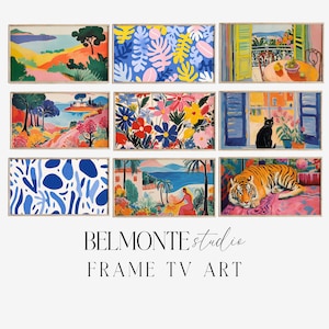 Matisse Samsung Rahmen TV Kunst Maximalist Dekor Moderne Bauernhaus TV Kunst Abstrakte Landschaft 9er Set Matisse Wandkunst