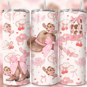 Coqueta 20 oz Flaco Vaso Sublimación Diseño Digital Descargar PNG Rosa Coqueta Vaso Vaquera Envoltura png Arcos Vaso Primavera Occidental