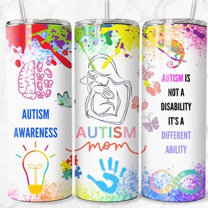 Autism 20 oz Skinny Tumbler Sublimation Design Digital Download PNG Autism Tumbler Wrap Gift Autism png Autism Mom Tumbler Gift Autistic