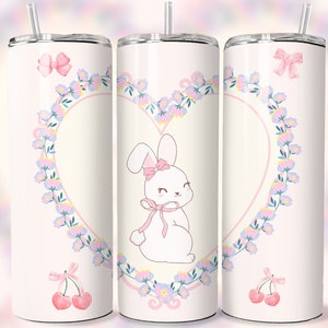 Coquette 20 oz Skinny Tumbler Sublimation Design Digital Download PNG Pink Coquette Tumbler Wrap png Bows Tumbler Spring Trendy Easter