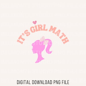女の子の数学 PNG 昇華デザイン デジタルダウンロード PNG