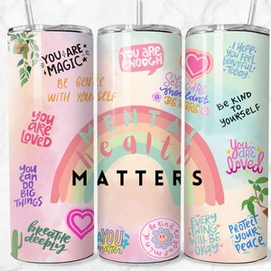 Mental Health 20 oz Skinny Tumbler Sublimation Design Digital Download PNG Mental Health Tumbler Wrap Mental Health png Gift Mental Health
