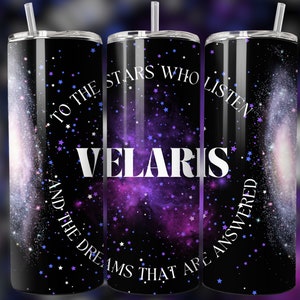 Acotar Velaris 20 oz Skinny Tumbler Sublimation Design Digital Download PNG Acotar Tumbler Gift Book Lover png Velaris Tumbler Booktok Print
