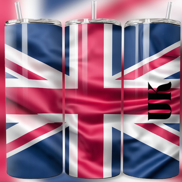 UK 20 oz Skinny Tumbler Sublimation Design Digital Download png United Kingdom Tumbler Wrap Gift UK png UK Print United Kingdom Tumbler