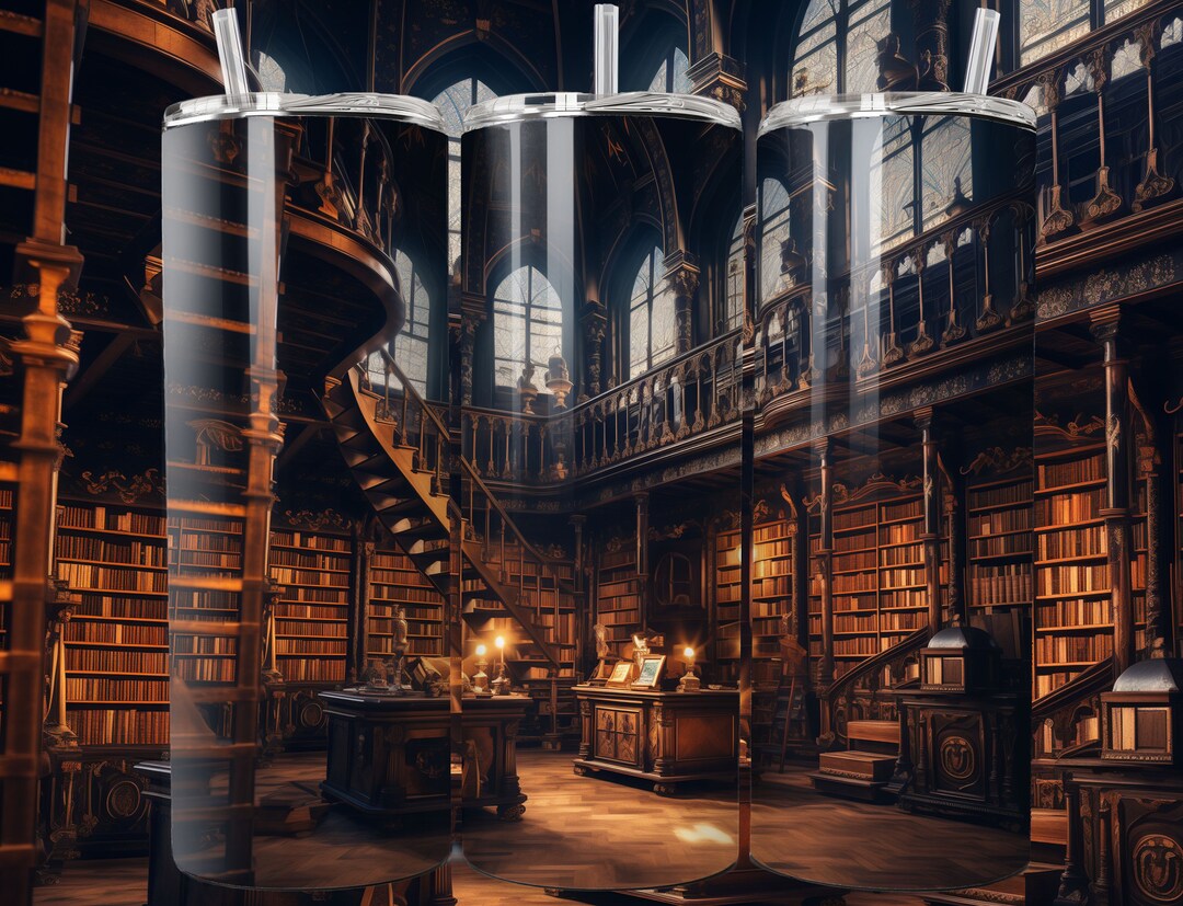 Bookshelf Book Lover 20 Oz Skinny Tumbler Sublimation Design Digital ...