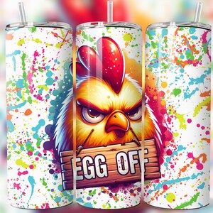 Funny Chicken 20 oz Skinny Tumbler Sublimation Design Digital Download PNG Chicken Tumbler Wrap Gift Chicken Print Funny Watercolor