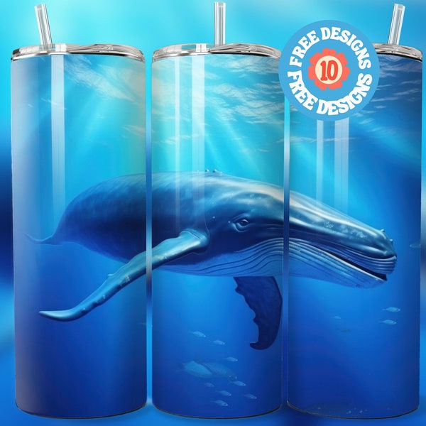 Humpback  Whale 20 oz Skinny Tumbler Sublimation Design Digital Download PNG Whale Tumbler Wrap png Whale Gift Whale png Whale Print