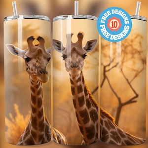 Giraffe 20 oz Skinny Tumbler Sublimation Design Digital Download PNG Giraffe Tumbler Wrap png Giraffe Gift Giraffe Print Giraffe Gifts