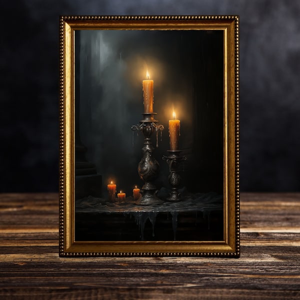 Moody Decor Candlelight Art Vintage Decor Spring Wall Art Print Moody Poster Wall Art Gift Spring Painting Candle Farmhouse Decor Moody