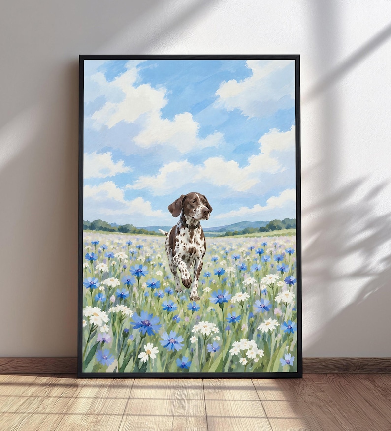 German Shorthaired Pointer Print, Watercolor Dog Wall Art, Running GSP ...
