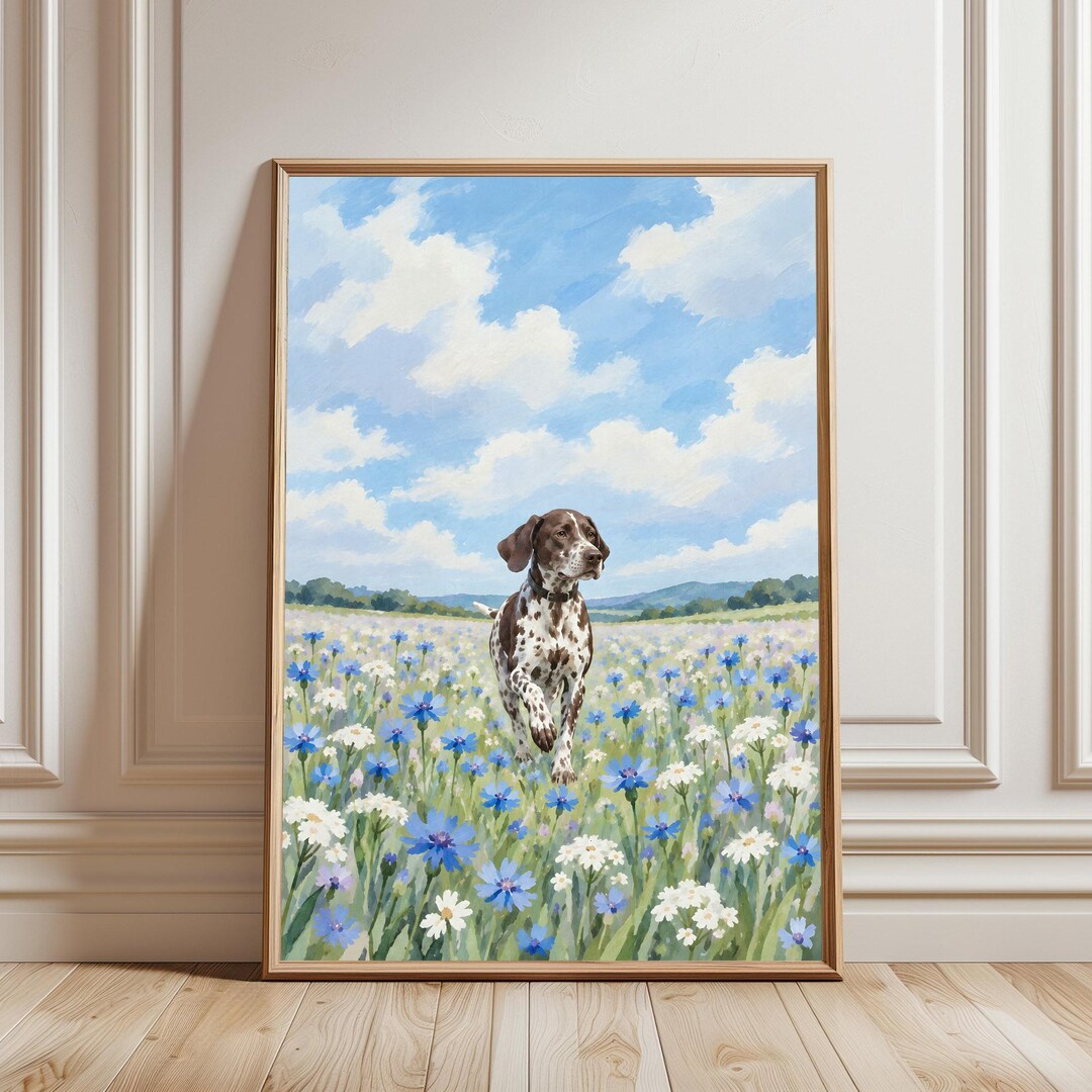 German Shorthaired Pointer Print, Watercolor Dog Wall Art, Running GSP ...